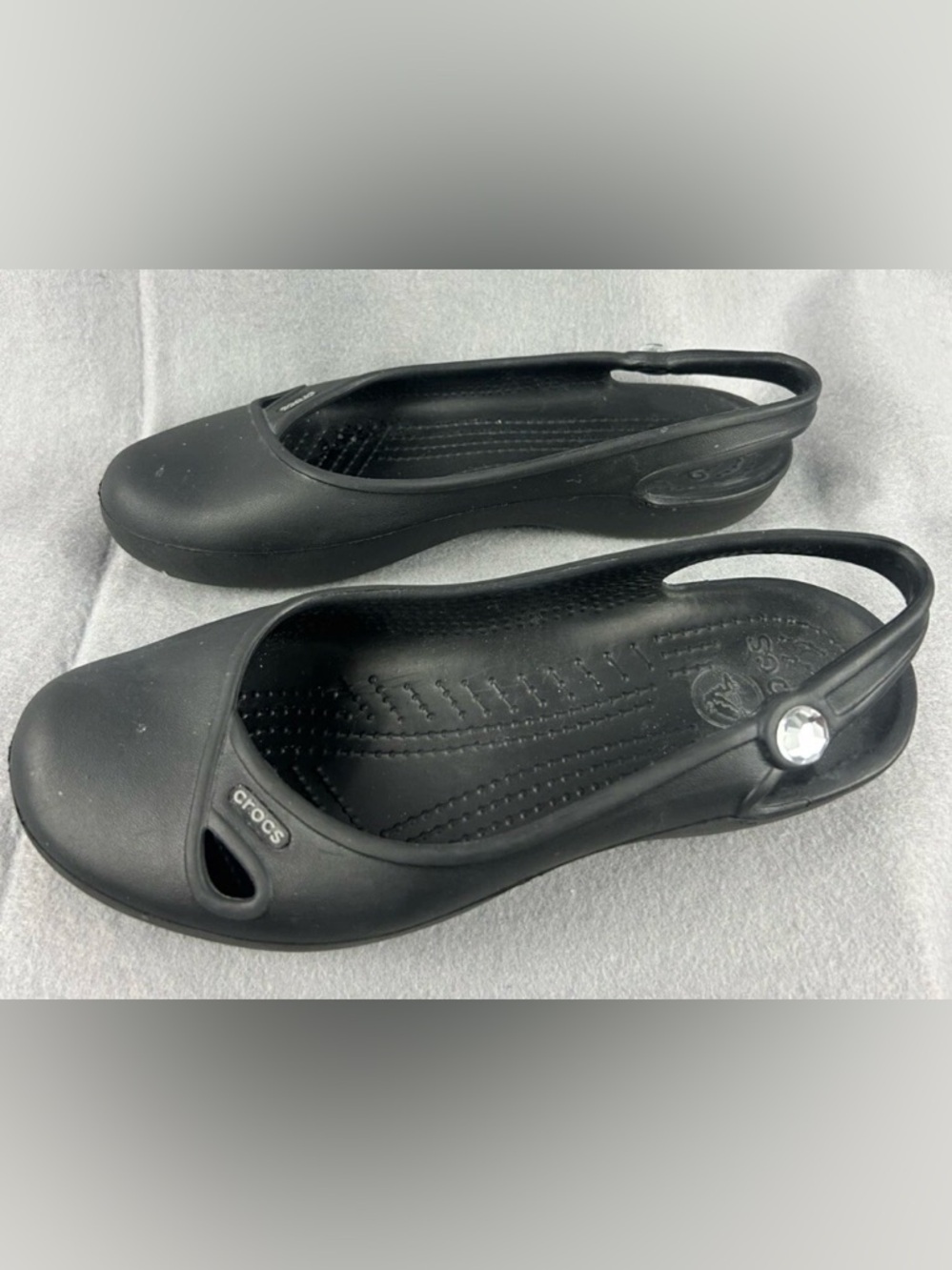 CROCS Women's Black Slingback Ballet Clog 7.5